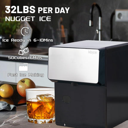 Countertop Nugget Ice Maker with Automatic Dispensing