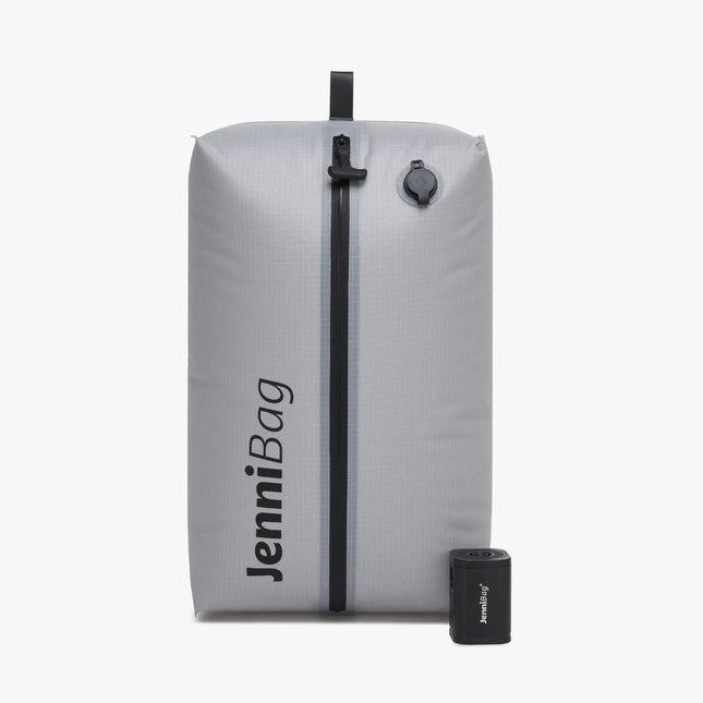 Jenni Vacuum Kit with one grey vacuum bag and one rechargeable pump